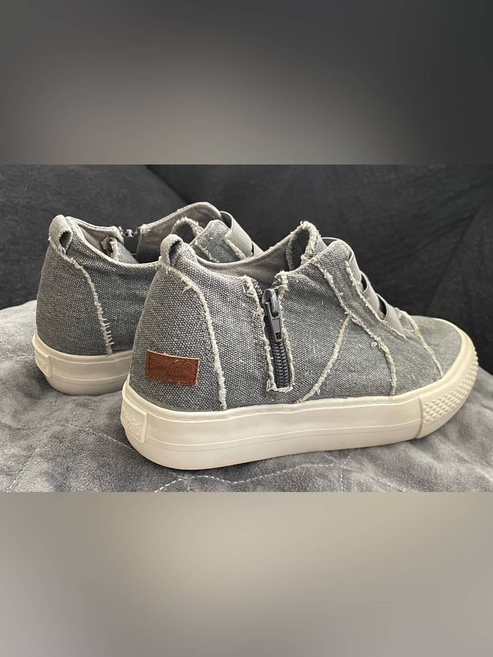 Billabong Gray Frayed High-Top Slip-On Sneakers
